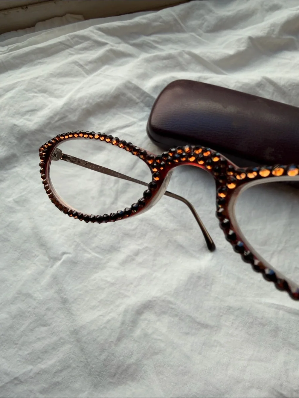 Jimmy Crystal NY Swarovski Rhinestone Reading Glasses +2.00 GL787 With Case